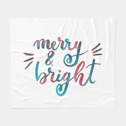 Merry en bright - groen en rood fleece deken (Voorkant (Horizontaal))