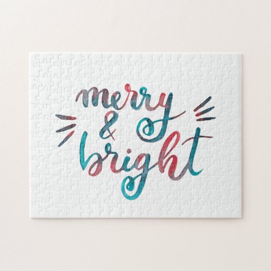 Merry en bright - groen en rood legpuzzel (Horizontaal)