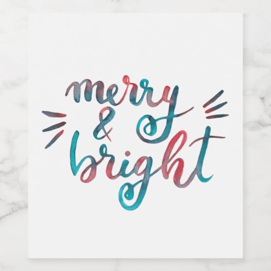 Merry en bright - groen en rood wijn etiket (Enkel label)