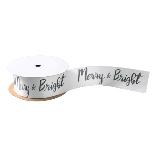 Merry en Bright | Handgeschreven eenvoudige feestd Lint (Spoel)