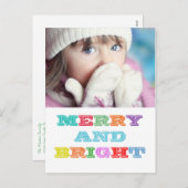 MERRY en BRIGHT Holiday Briefkaart (Voorkant / Achterkant)