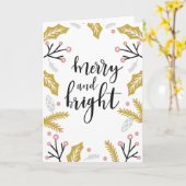 Merry en Bright Kaart (Gele Bloem)