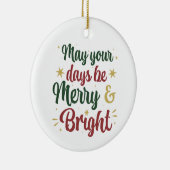 Merry en Bright Keramisch Ornament (Rechts)