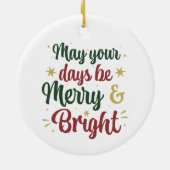 Merry en Bright Keramisch Ornament (Achterkant)
