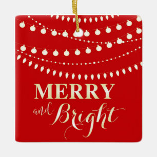 Merry en Bright Keramisch Ornament