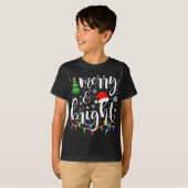 Merry en Bright kerstlampjes Funny Family Chr T-shirt (Voorkant volledig)
