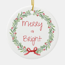 Merry en Bright kerstversiering Keramisch Ornament