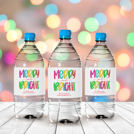 Merry- en Bright kerstwatermerken Waterfles Etiket