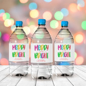 Merry- en Bright kerstwatermerken Waterfles Etiket