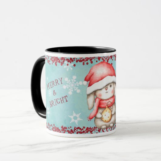 Merry en Bright Kind met Kerstmis Mok (Voorkant links)