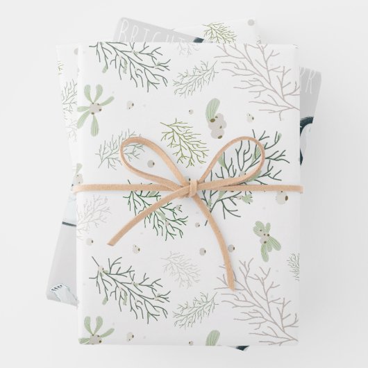 Merry en Bright met Mistletoe Inpakpapier Vel (In situ)