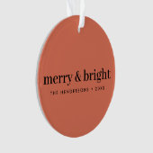 Merry en Bright | Minimale kerstverlichting Ornament (voorkant)