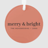 Merry en Bright | Minimale kerstverlichting Ornament (achterkant)