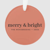 Merry en Bright | Minimale kerstverlichting Ornament (voorkant)