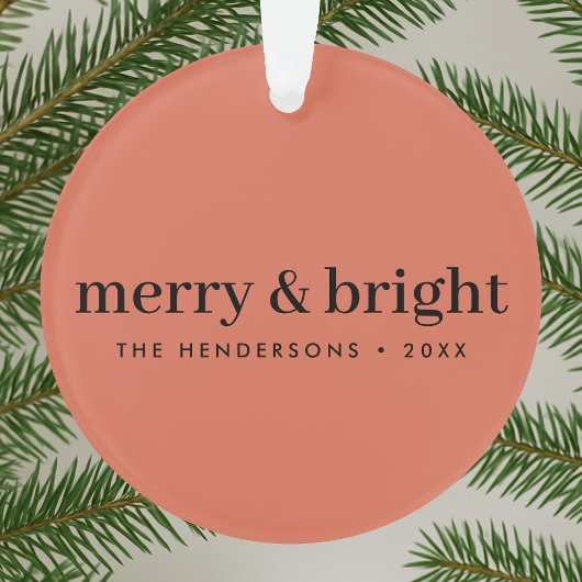 Merry en Bright | Minimale kerstverlichting Ornament