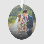 Merry en Bright | Moderne kerstfeestfoto O Ornament (voorkant)