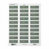 Merry en Bright | Moderne minimale kerstgroen Etiket (Full Sheet)