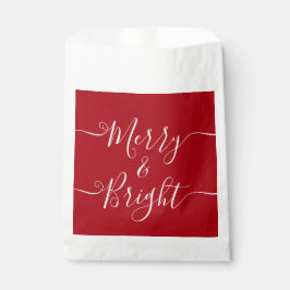 Merry en Bright | Moderne Typografie Red Kerstmis Bedankzakje
