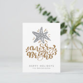 Merry en Bright | PRETTIGE FEESTDAGEN Briefkaart (Staand voorkant)
