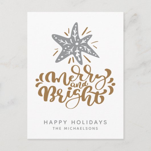 Merry en Bright | PRETTIGE FEESTDAGEN Briefkaart (Voorkant)