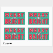 Merry en Bright Rechthoekige Sticker (Vel)