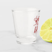 Merry en Bright | Rode decoratieve tekst Shot Glas (Links)