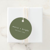 Merry en Bright | Trendy Moss Green Kerstmis Bedankjes Labels (In situ)