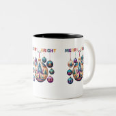 Merry en Bright Tweekleurige Koffiemok (Voorkant rechts)