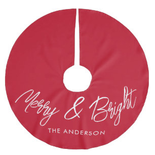 Merry en Bright Typography Script Rood Kerstboom Rok