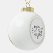 Merry en bright - zilver keramische bal ornament (Links)