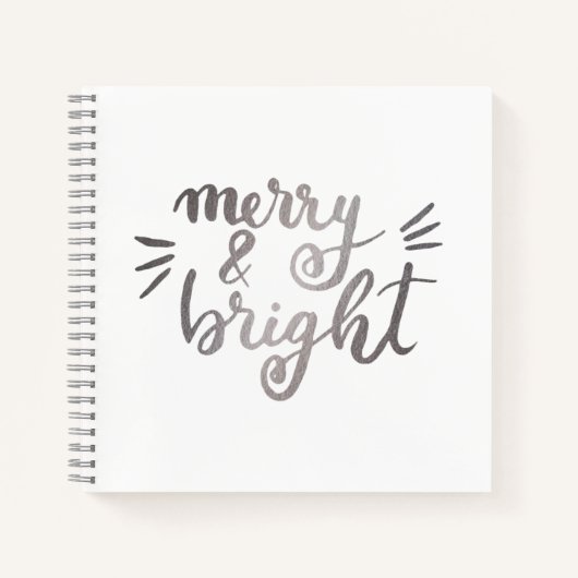 Merry en bright - zilver notitieboek (Voorkant)
