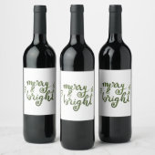 Merry en felgroen wijn etiket (Flessen)