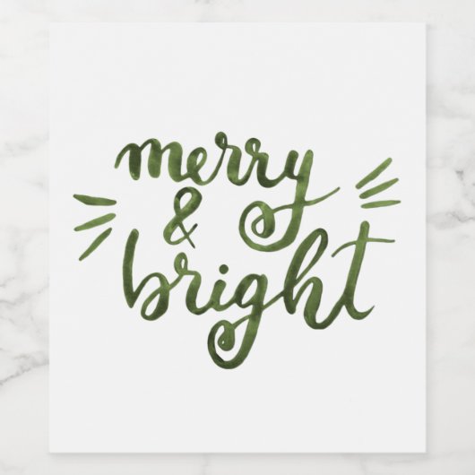 Merry en felgroen wijn etiket (Enkel label)