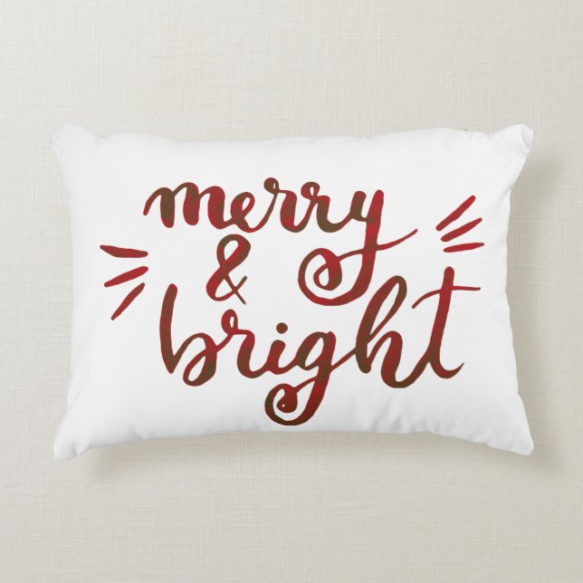 Merry en felrood accent kussen (Voorkant)