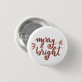 Merry en felrood ronde button 3,2 cm (Voorkant /achterkant)