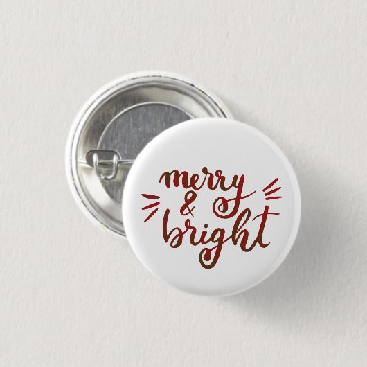 Merry en felrood ronde button 3,2 cm (Voorkant /achterkant)
