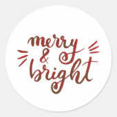 Merry en felrood ronde sticker (Voorkant)