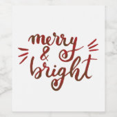 Merry en felrood wijn etiket (Enkel label)