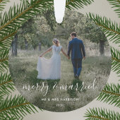Merry en getrouwd | Kerstfoto Newleyweds Ornament
