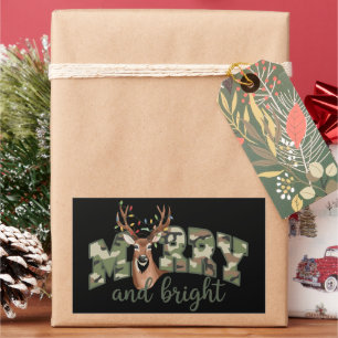 Merry en helder camouflage hert boog buitenland co rechthoekige sticker
