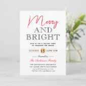 MERRY ET BRIGHT Holiday Party Invitation (Debout devant)