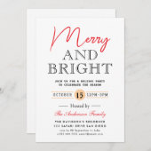 MERRY ET BRIGHT Holiday Party Invitation (Devant / Derrière)
