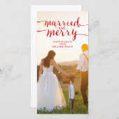 MERRY ET MARIÉ | CARTE PHOTO de vacances (Devant / Derrière)