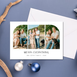 Merry Everything Coastal 3 Foto Familie Kerstmis Feestdagenkaart