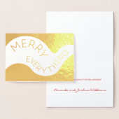 Merry Everything Curved Typography Holiday Gold Folie Kaarten (Display)