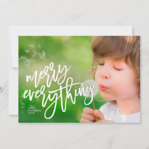 Merry Everything Fotokaart Awesome White Schrift Feestdagenkaart