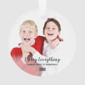 Merry Everything Grandma Happy Photo Grandouders Ornament (achterkant)