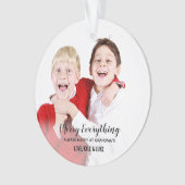 Merry Everything Grandma Happy Photo Grandouders Ornament (voorkant)
