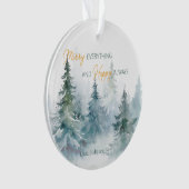 Merry Everything Happy Always Winter Trees Acrylic Ornament (voorkant)
