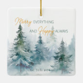 Merry Everything Happy Always Winter Trees Keramisch Ornament (Achterkant)